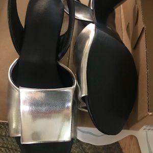 Brand new sandals size 7.5 silver and black